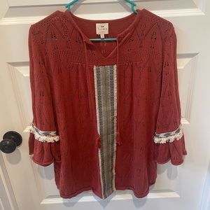 Hayden girl bell sleeve textured knit dress